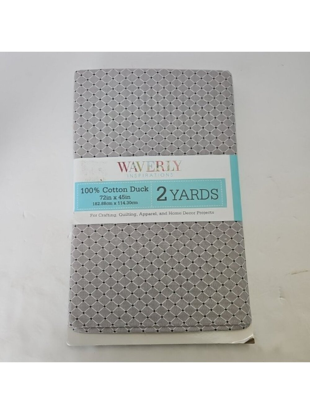 NEW Waverly Inspirations 2 Yds 100% Cotton Duck Fabric in Gray Diamond Print.